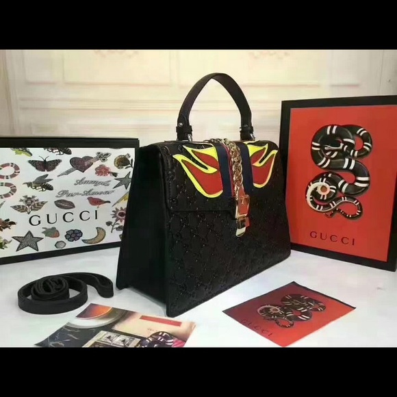 Sylvie Fire Print Black  Leather Handle - Picture 2 of 4